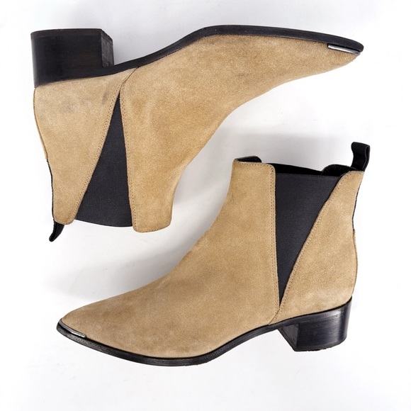 Acne Studios Jensen Suede Ankle Boots Tan Beige | Size 38 / 7.5 - Picture 9 of 16